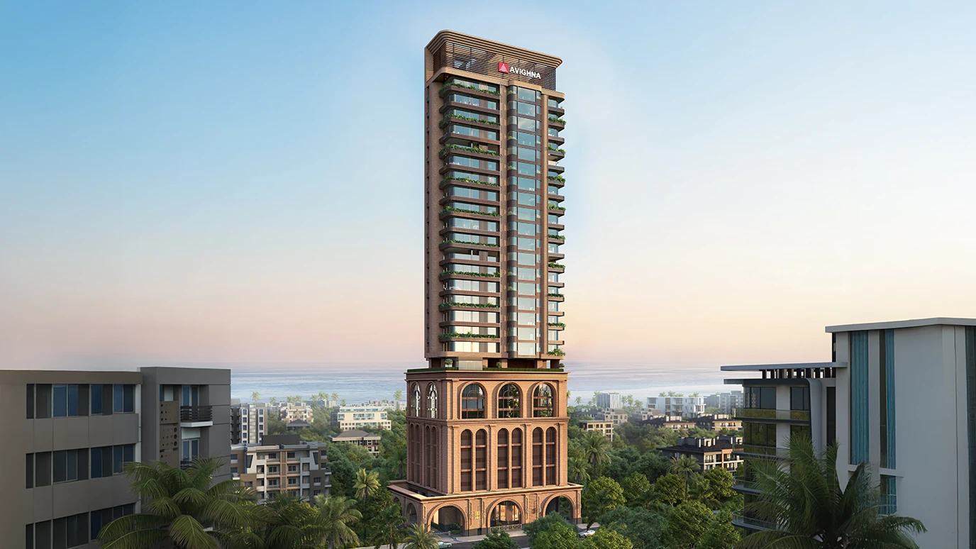Aerial view of Worli House, a 30-storey boutique commercial development in Worli, Mumbai
